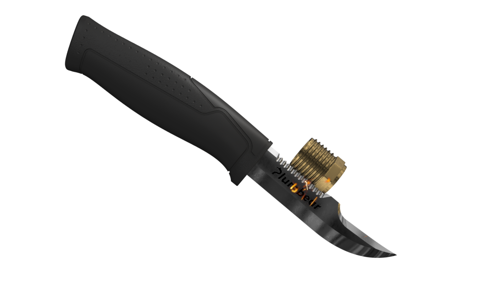 Scraping a thread with the back of the knife